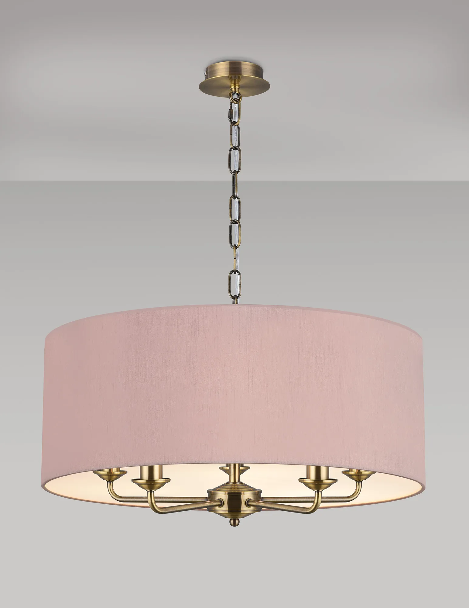 Banyan 60cm 5 Light Pendant Antique Brass; Taupe/Halo Gold DK0664  Deco Banyan AB TA